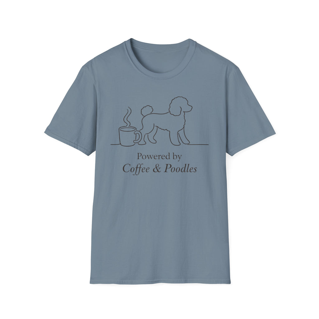 Powered By Coffee & Poodles Silhoutte T-Shirt