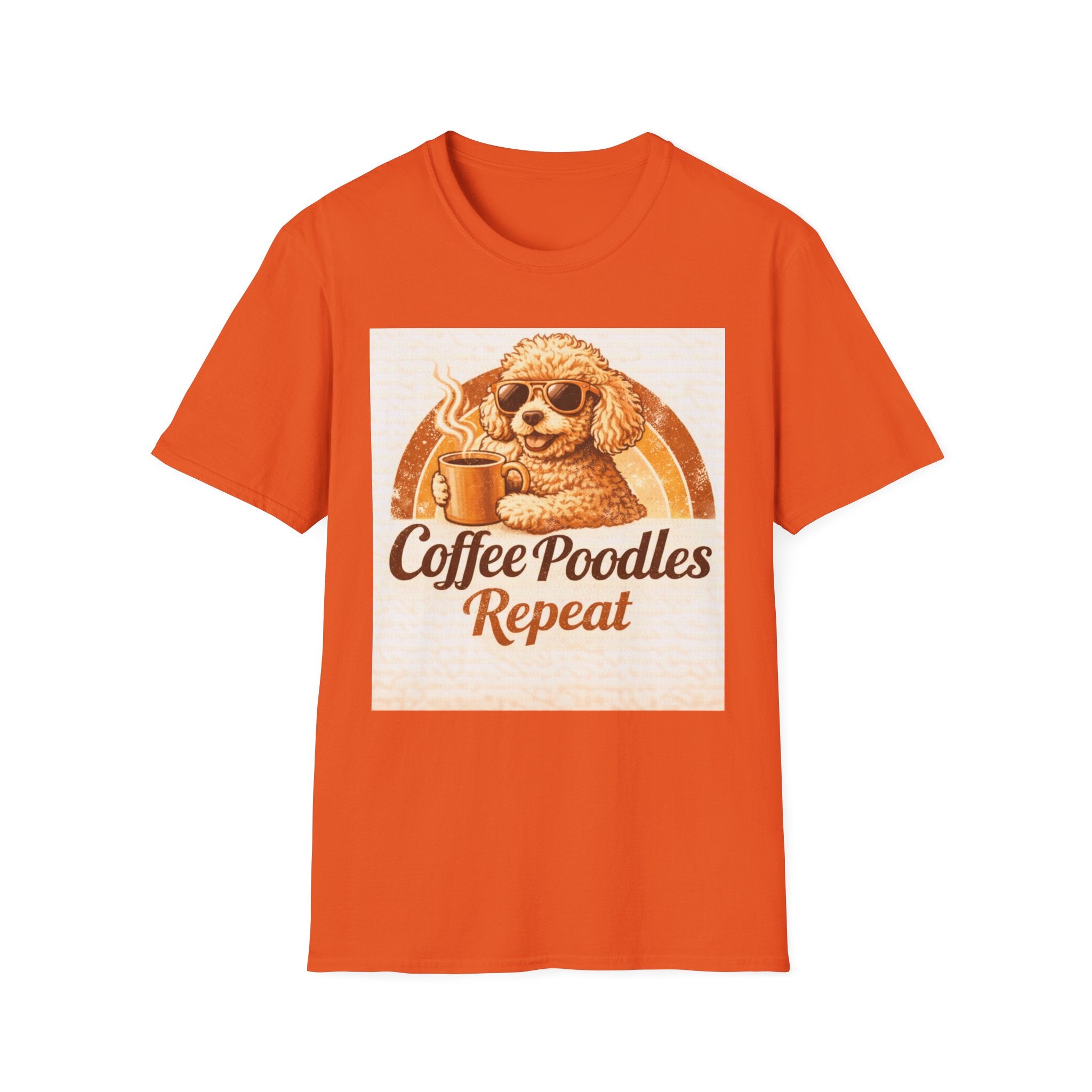 70's Retro Coffee Poodles Repeat T-Shirt