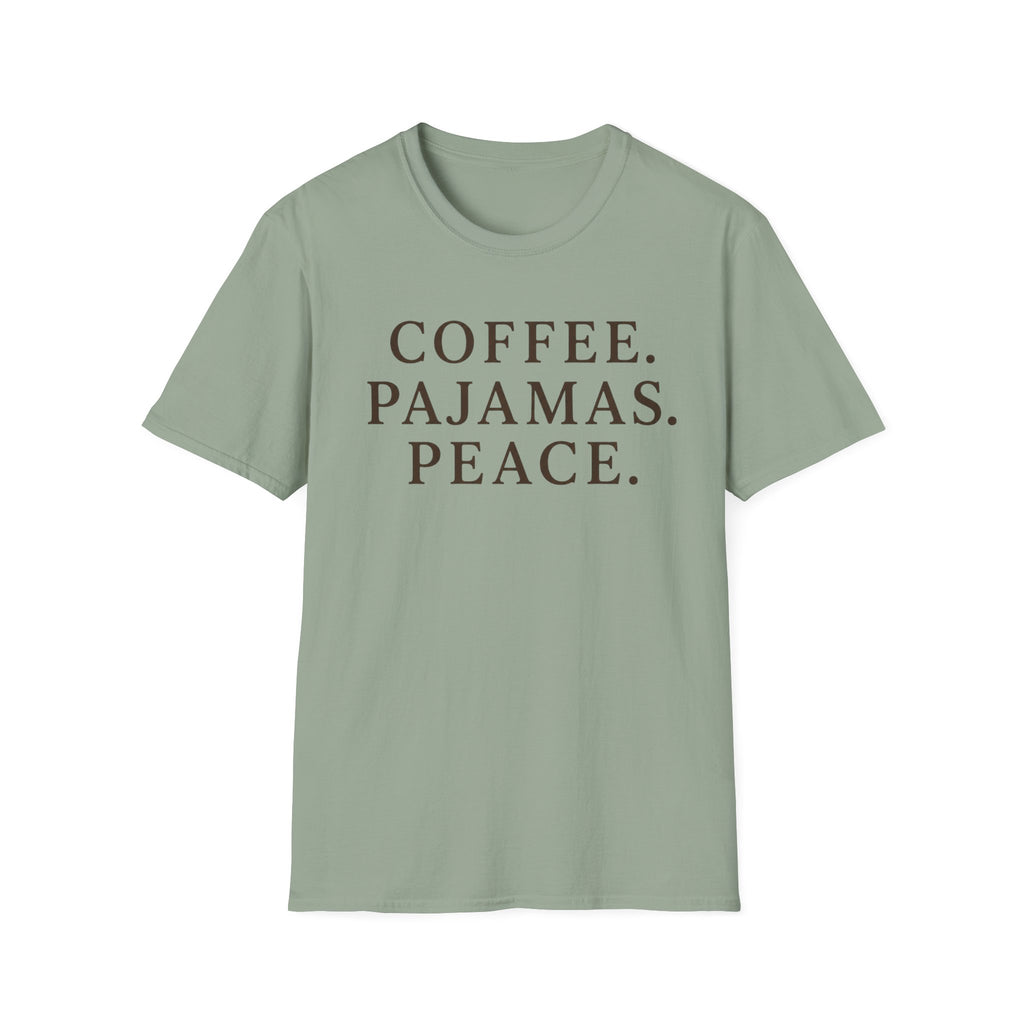 Coffee.Pajamas.Peace. T-Shirt