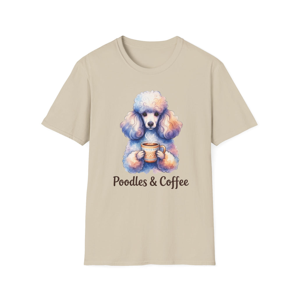 Watercolor Poodles & Coffee T-Shirt