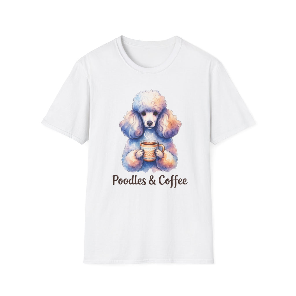 Watercolor Poodles & Coffee T-Shirt