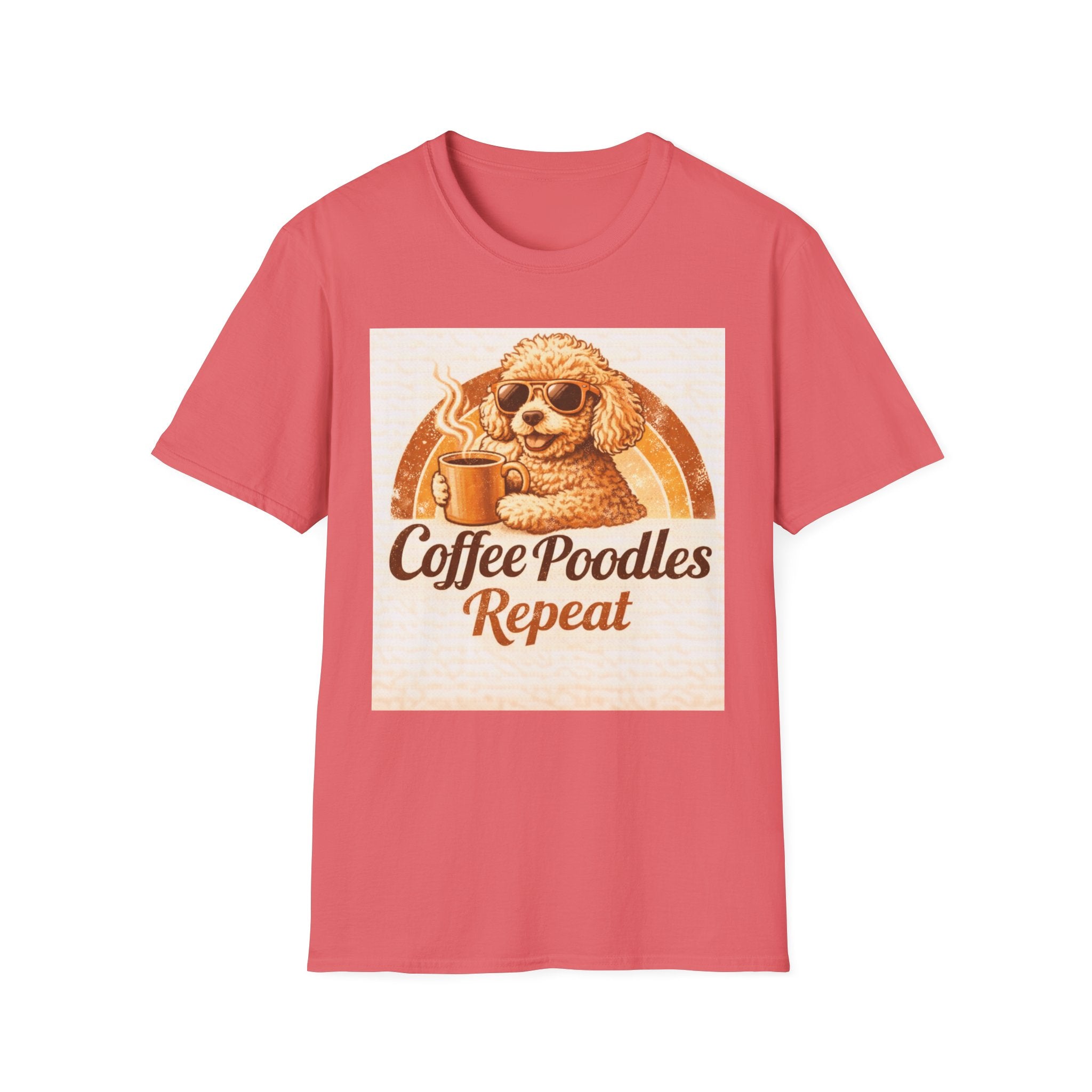 70's Retro Coffee Poodles Repeat T-Shirt
