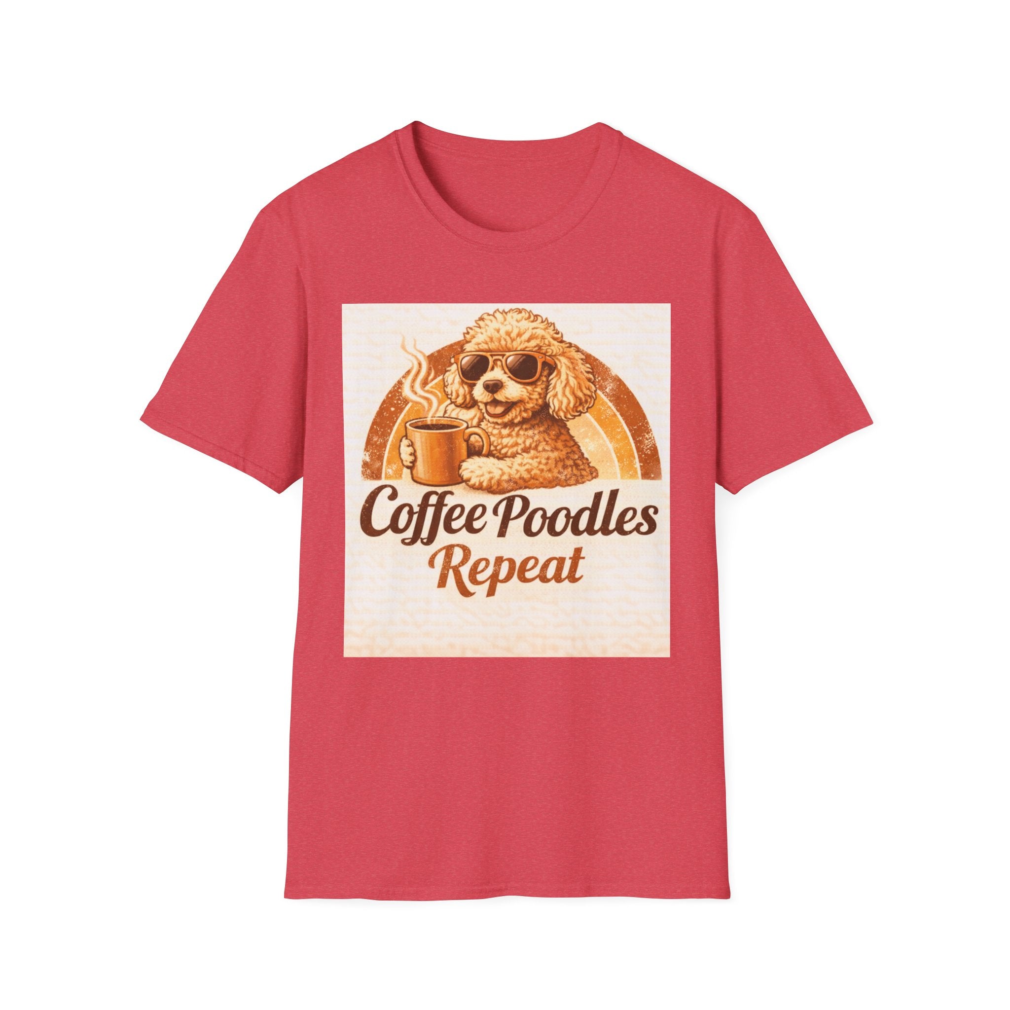 70's Retro Coffee Poodles Repeat T-Shirt
