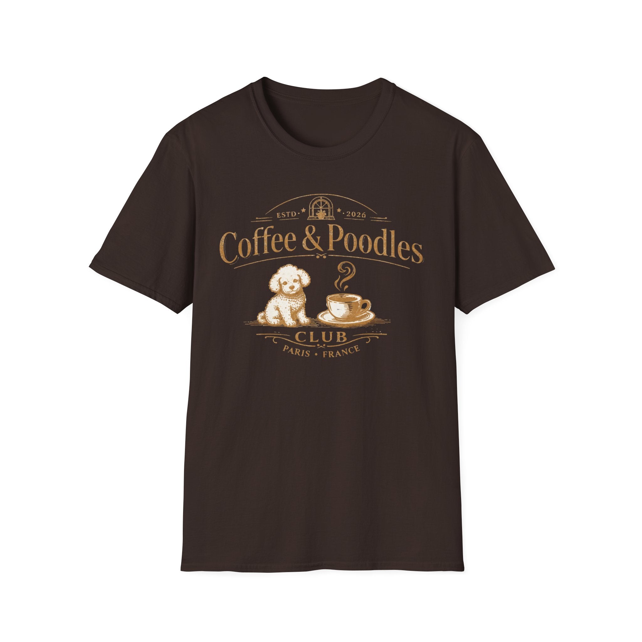 Vintage Coffee & Poodles Club 2026 T-Shirt