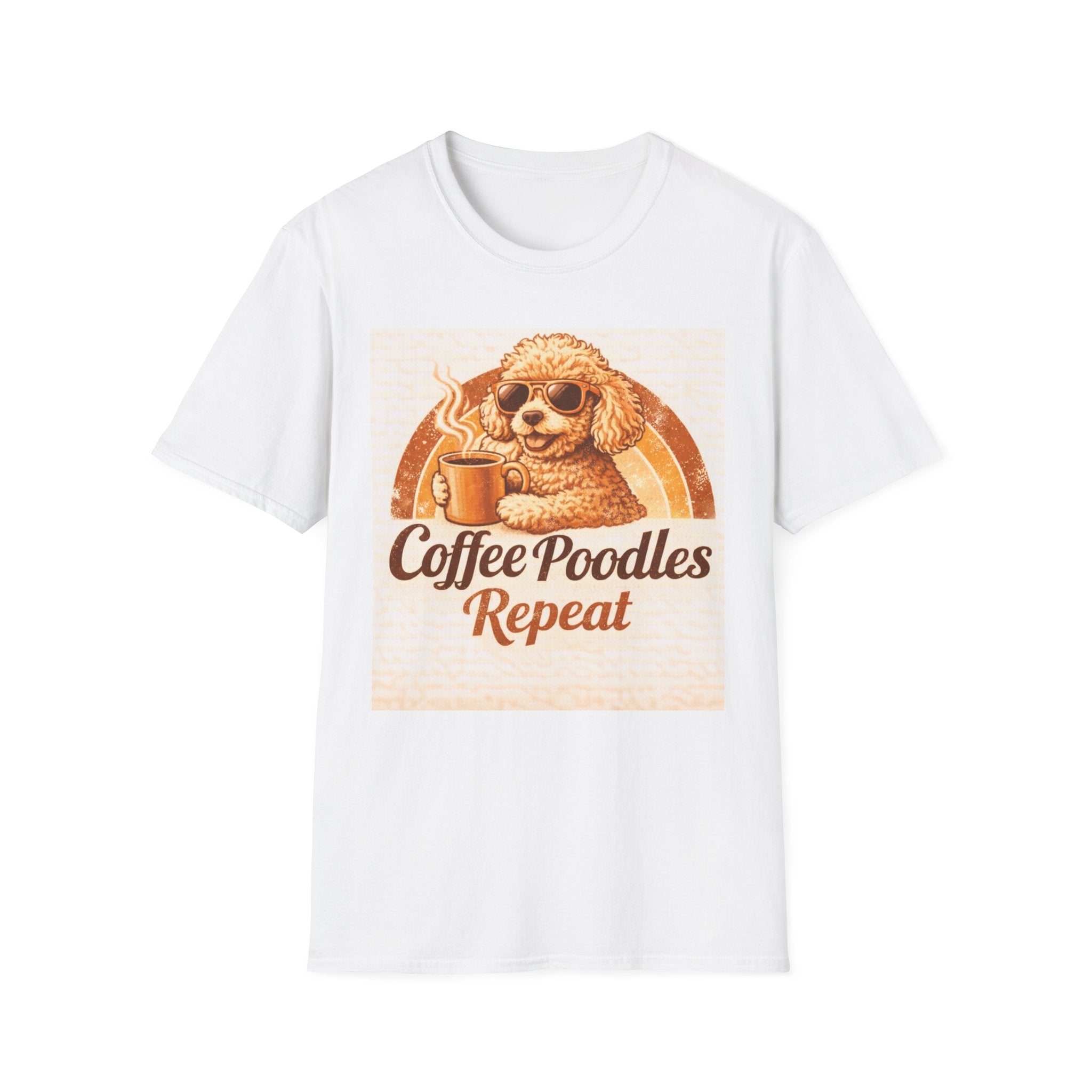 70's Retro Coffee Poodles Repeat T-Shirt