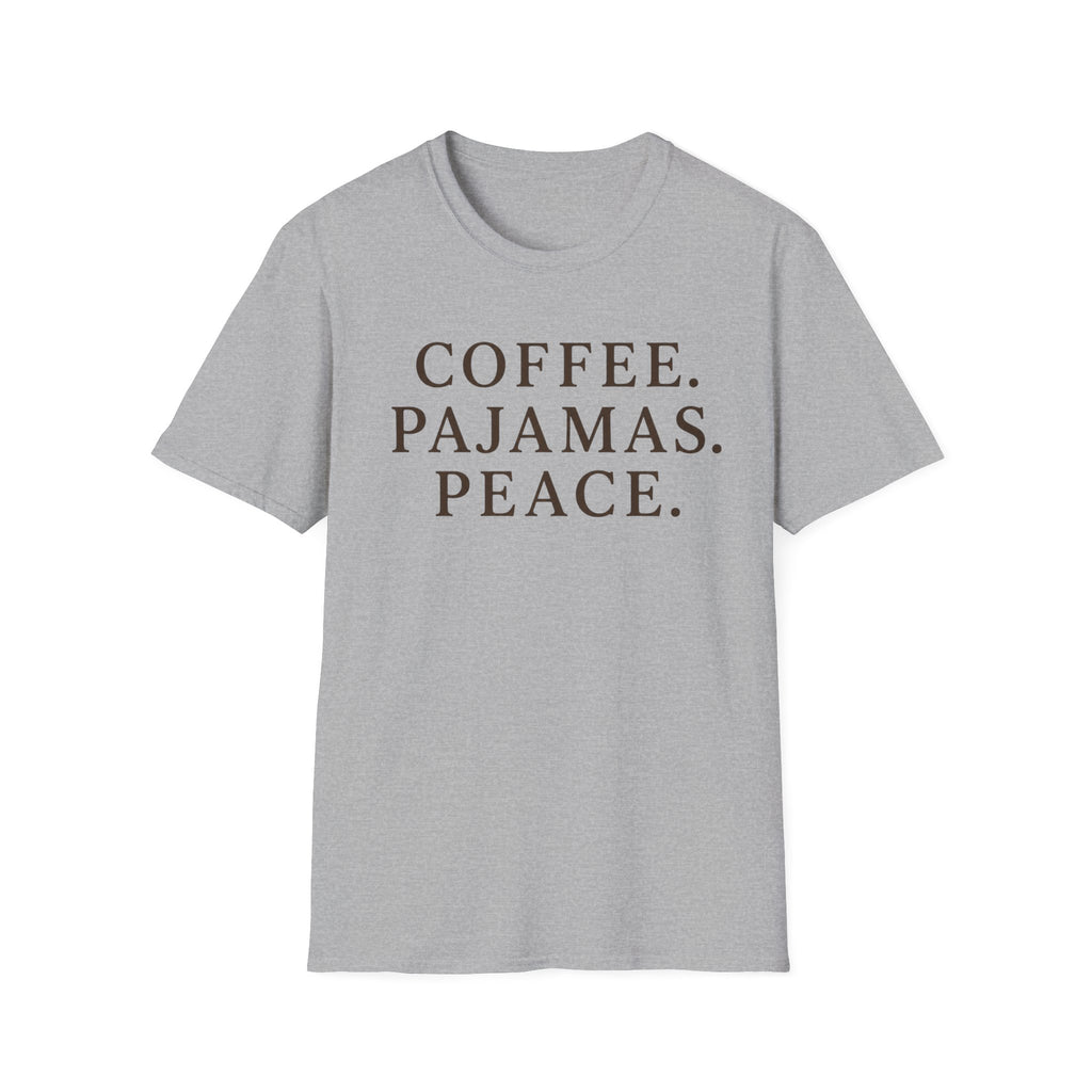Coffee.Pajamas.Peace. T-Shirt