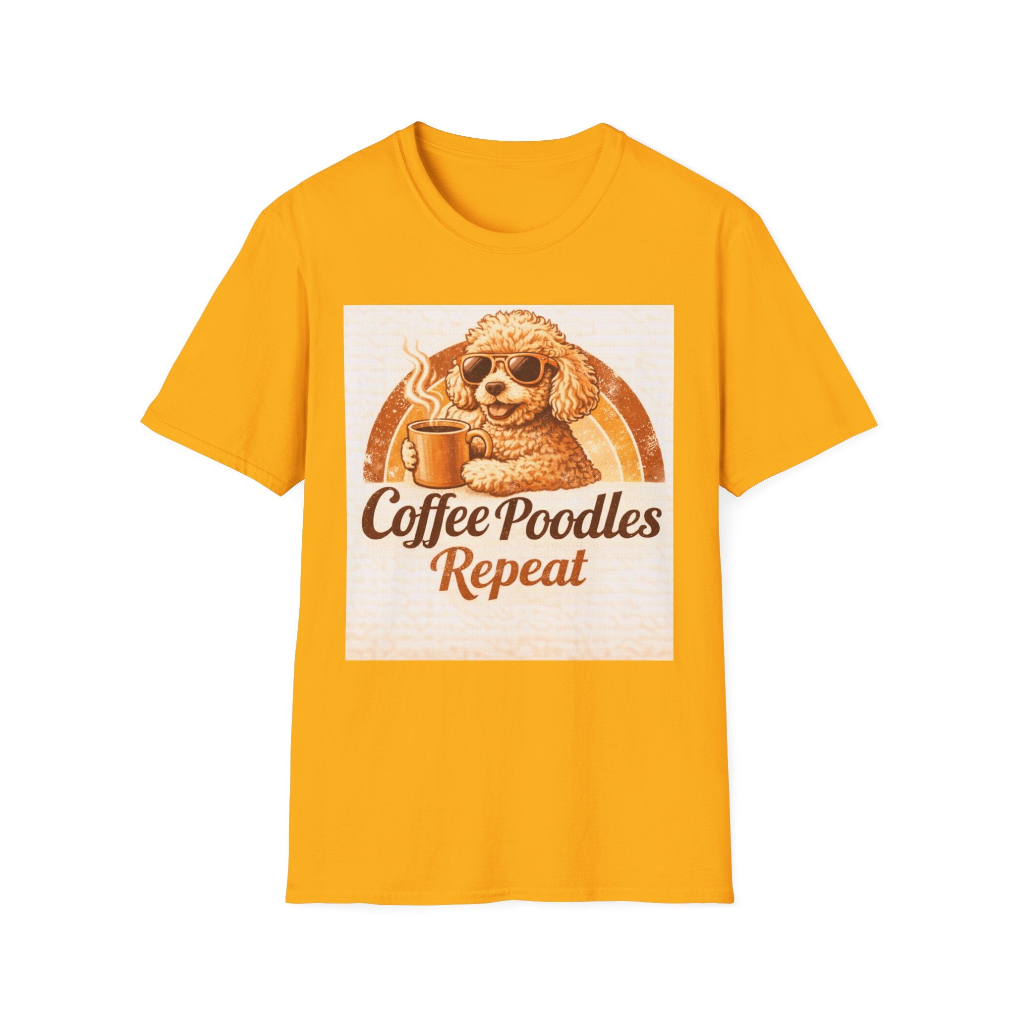 70's Retro Coffee Poodles Repeat T-Shirt