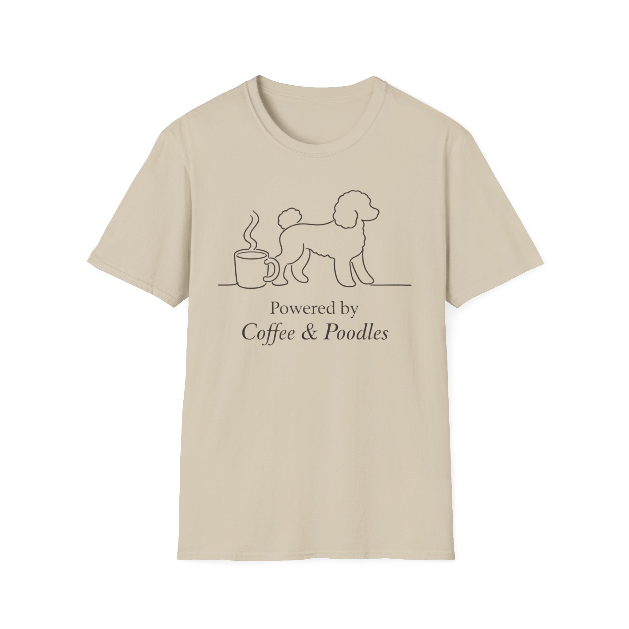 Powered By Coffee & Poodles Silhoutte T-Shirt