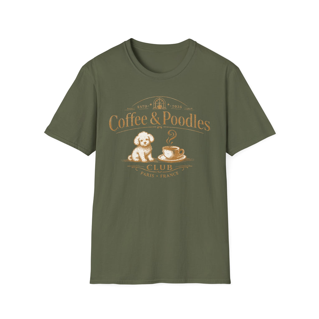 Vintage Coffee & Poodles Club 2026 T-Shirt