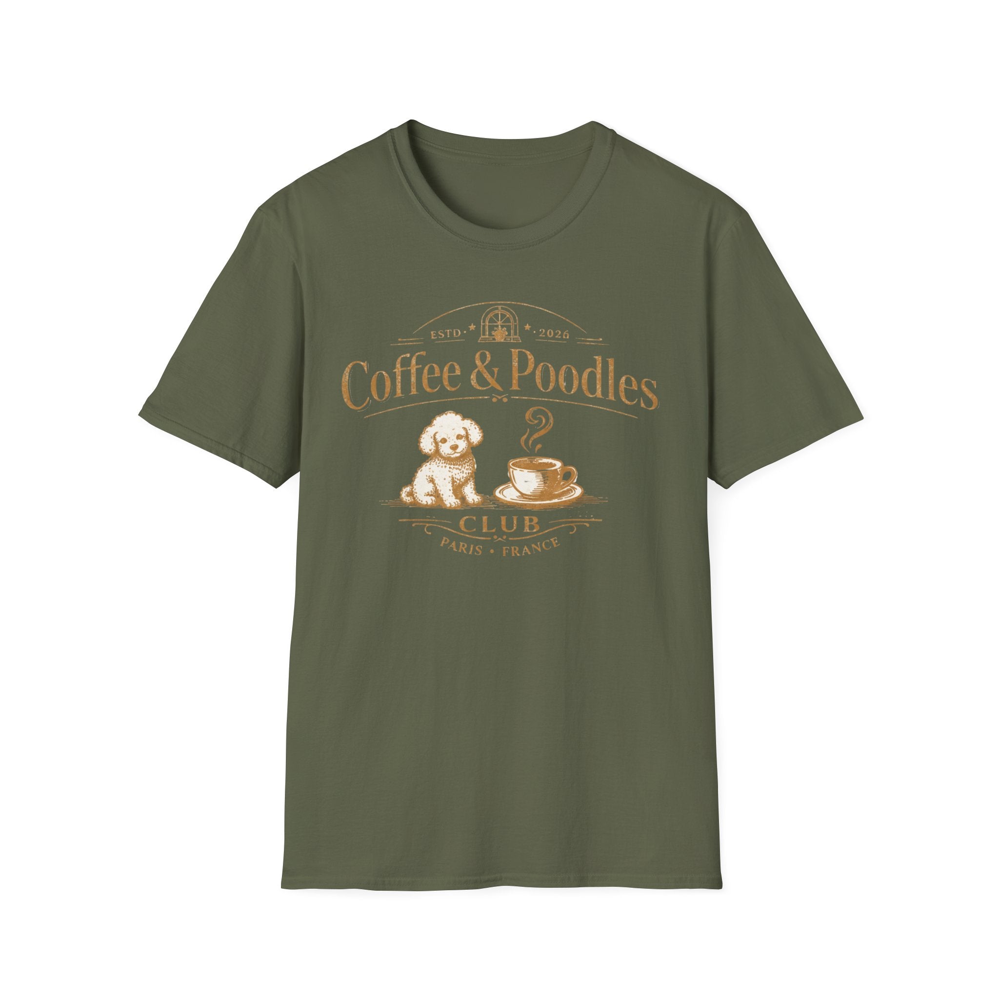 Vintage Coffee & Poodles Club 2026 T-Shirt
