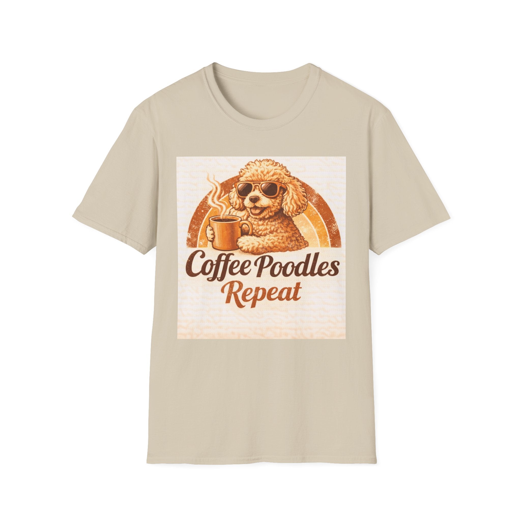 70's Retro Coffee Poodles Repeat T-Shirt