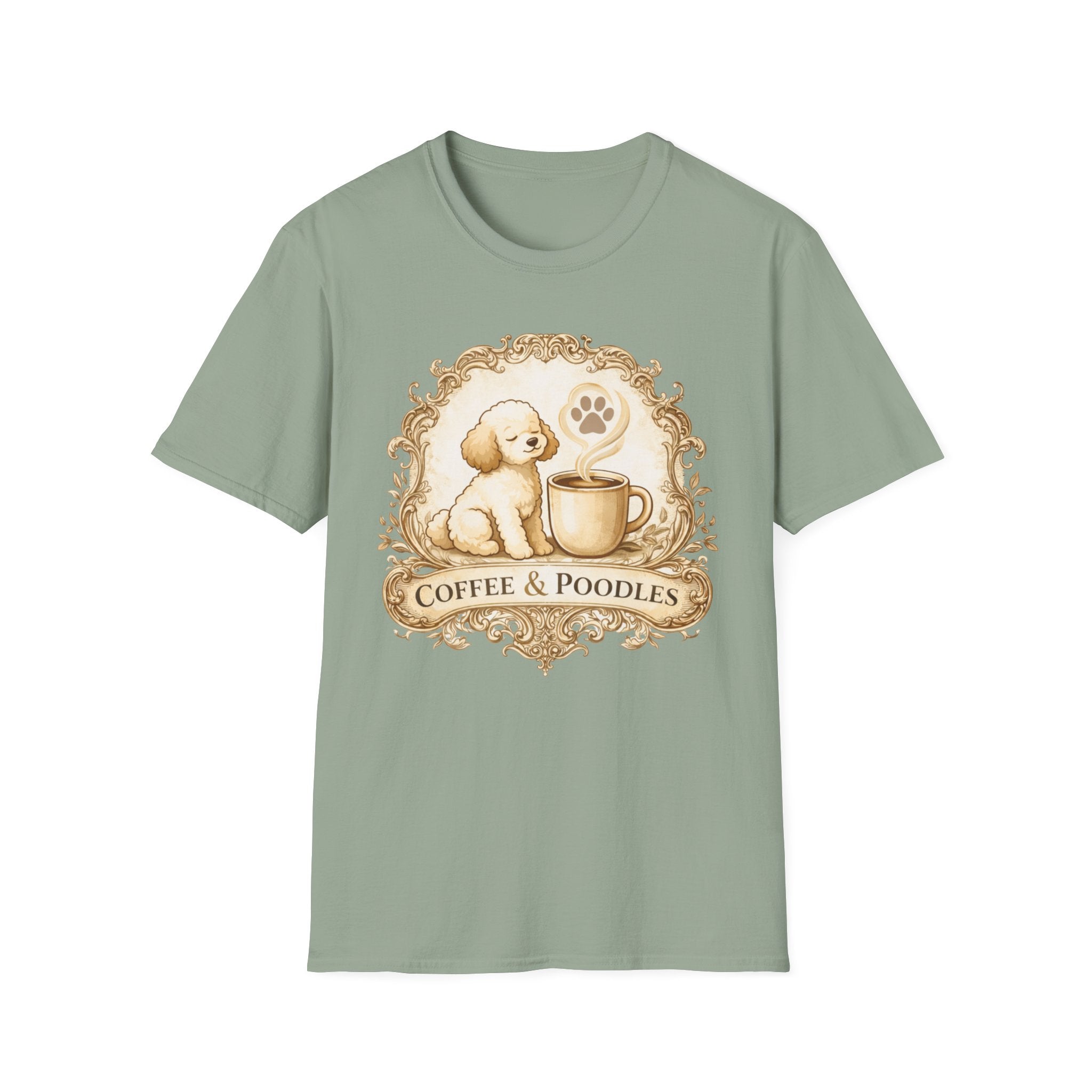 Coffee & Poodles Filigree Emblem T-Shirt