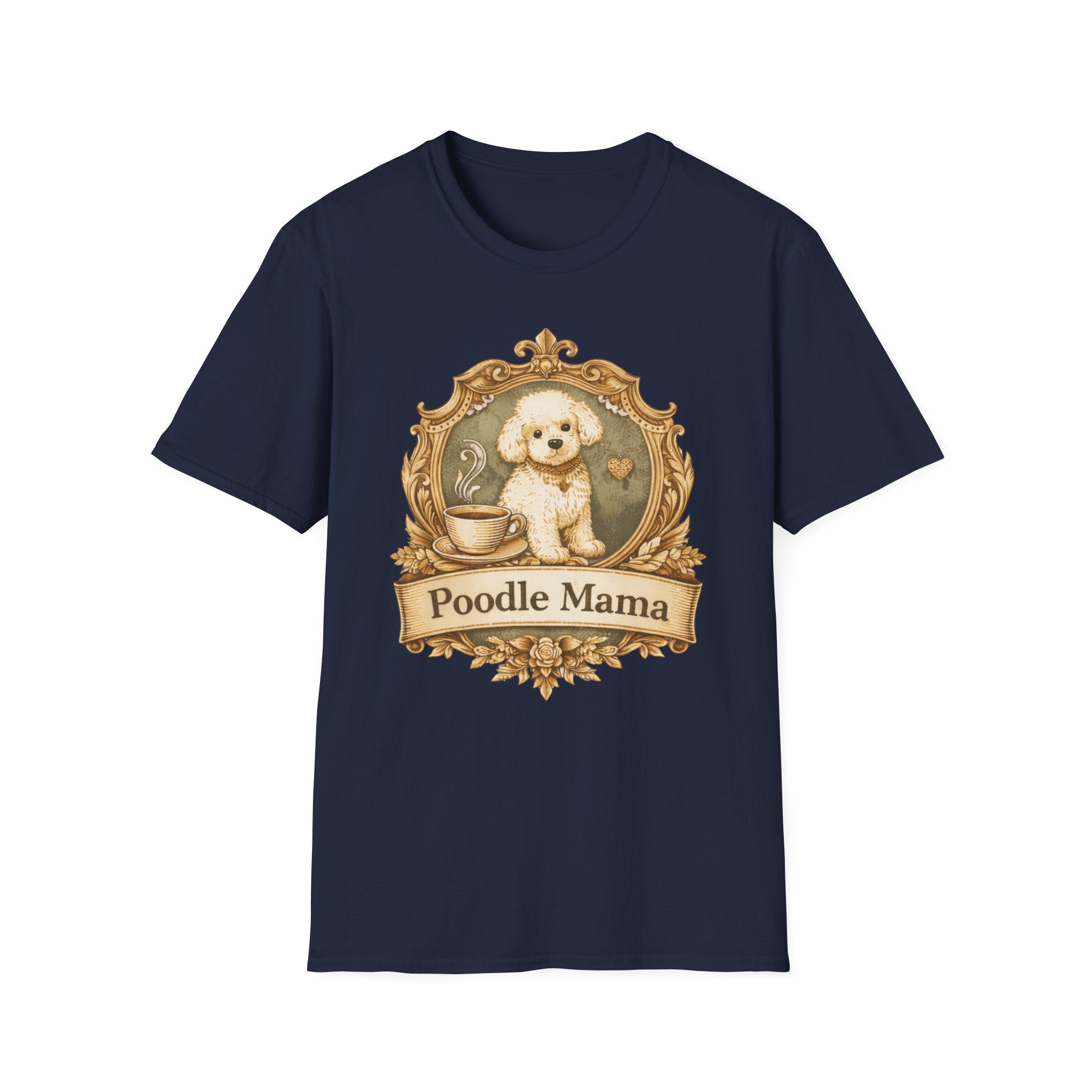 Poodle Mama Filigree Emblem T-Shirt
