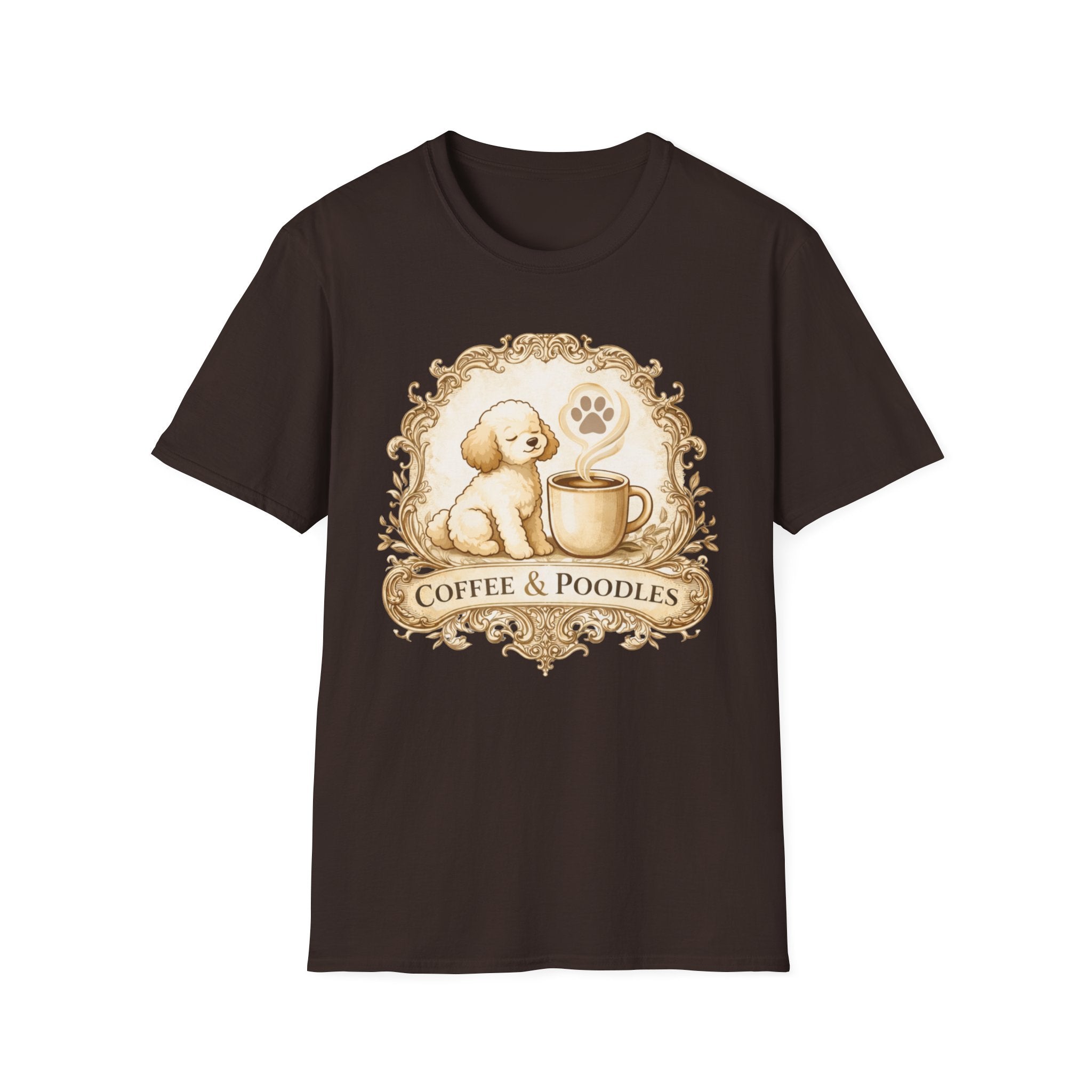 Coffee & Poodles Filigree Emblem T-Shirt