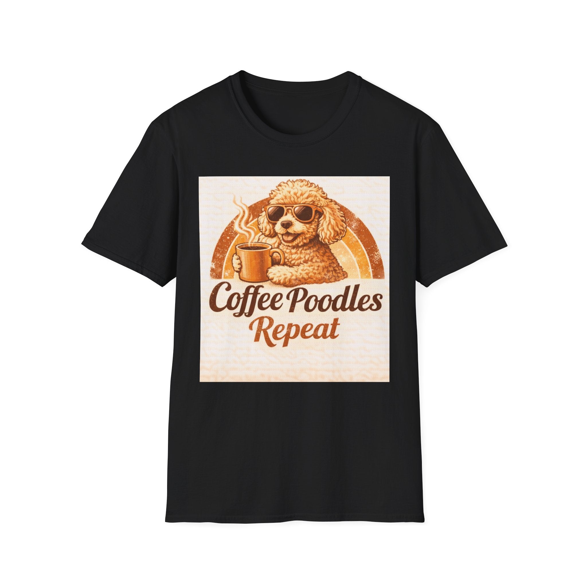 70's Retro Coffee Poodles Repeat T-Shirt