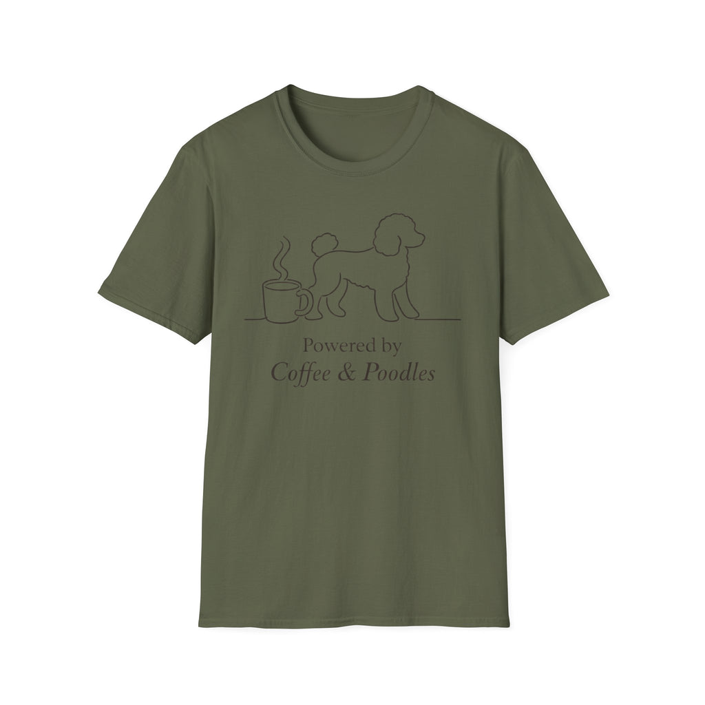 Powered By Coffee & Poodles Silhoutte T-Shirt
