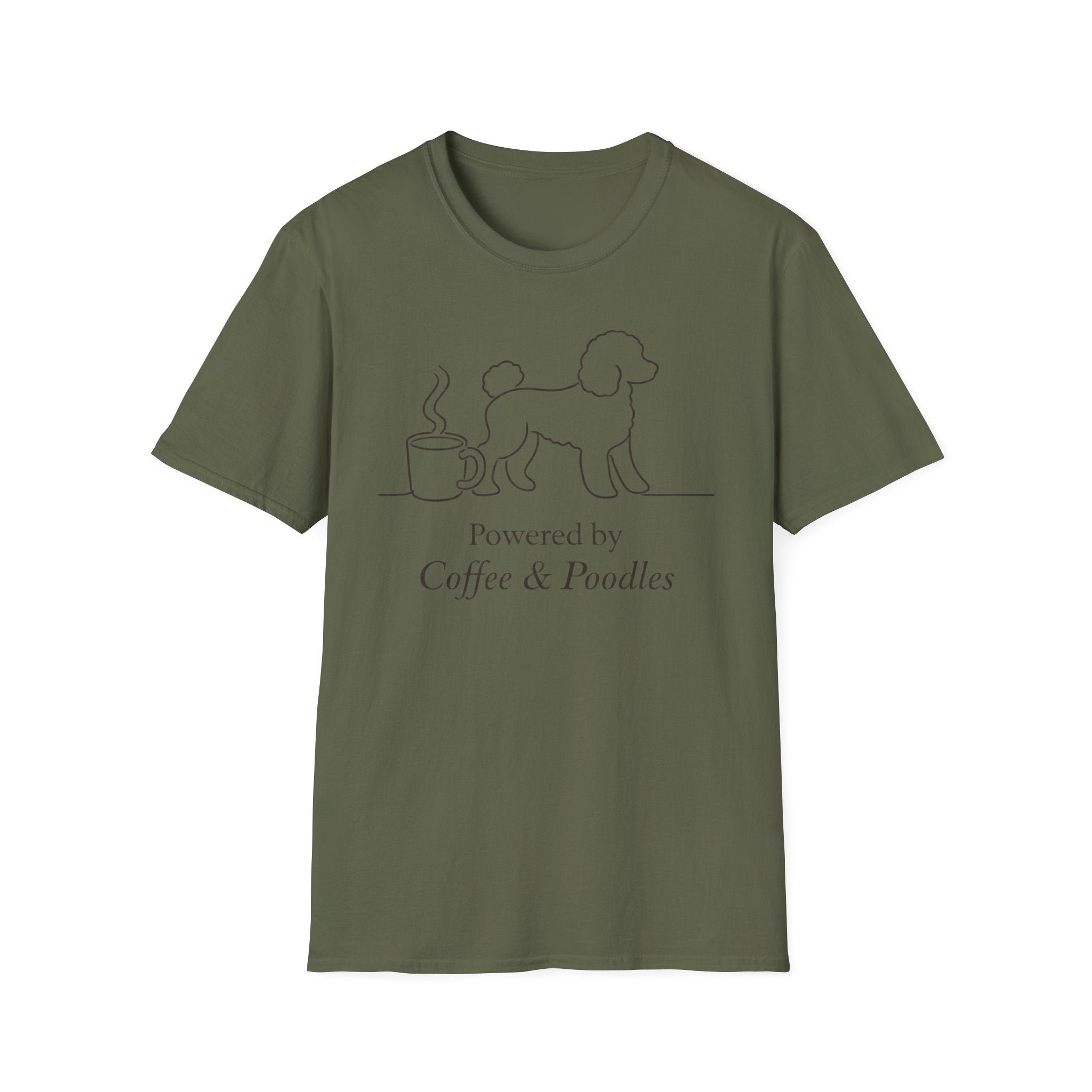 Powered By Coffee & Poodles Silhoutte T-Shirt