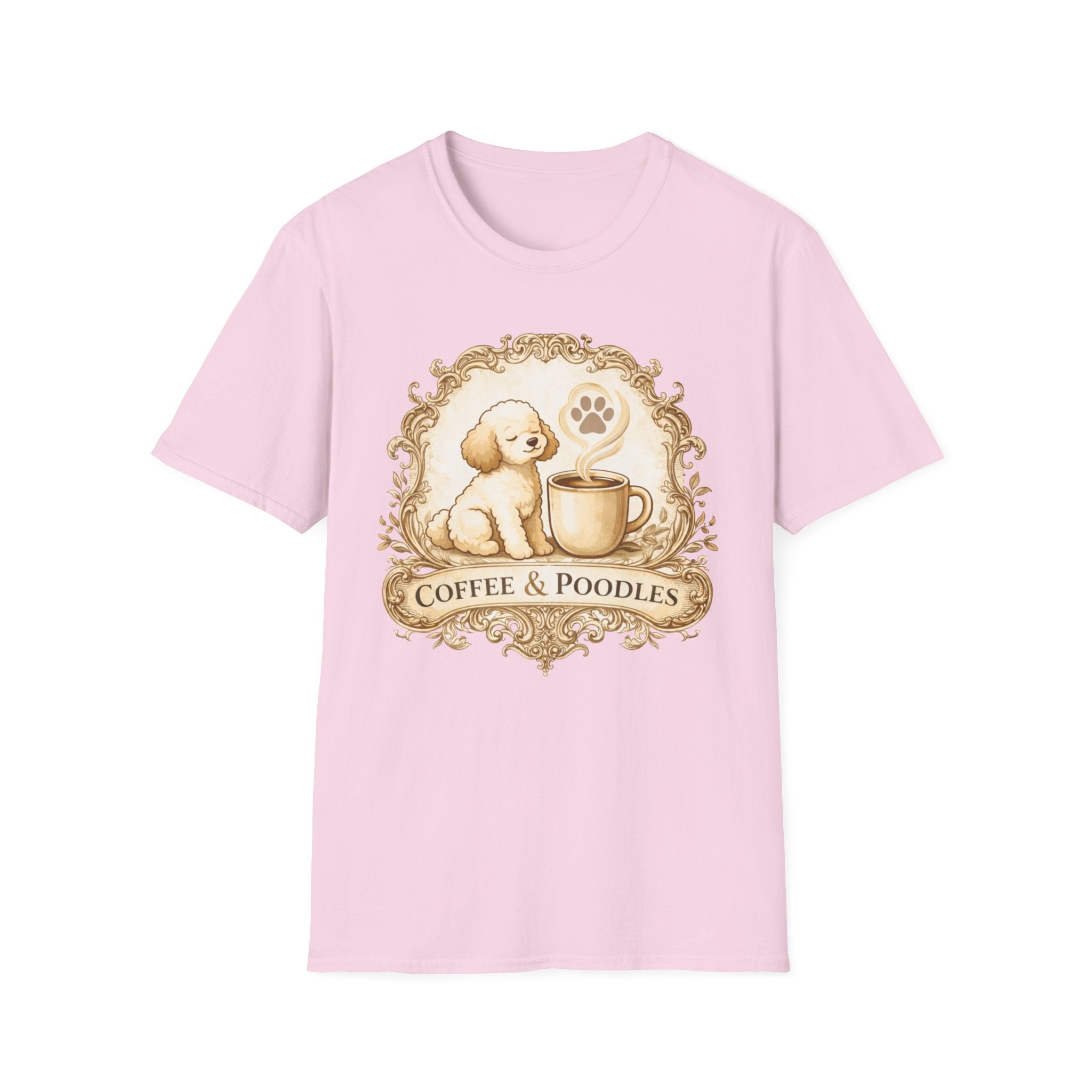 Coffee & Poodles Filigree Emblem T-Shirt