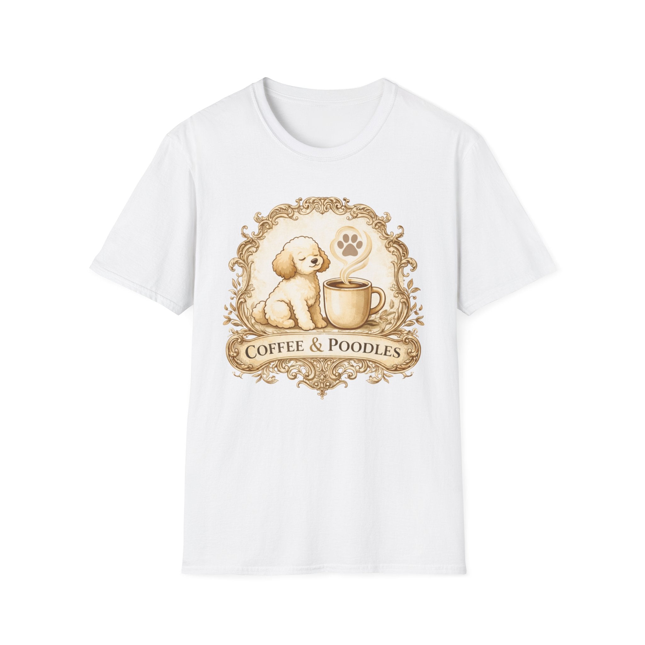 Coffee & Poodles Filigree Emblem T-Shirt