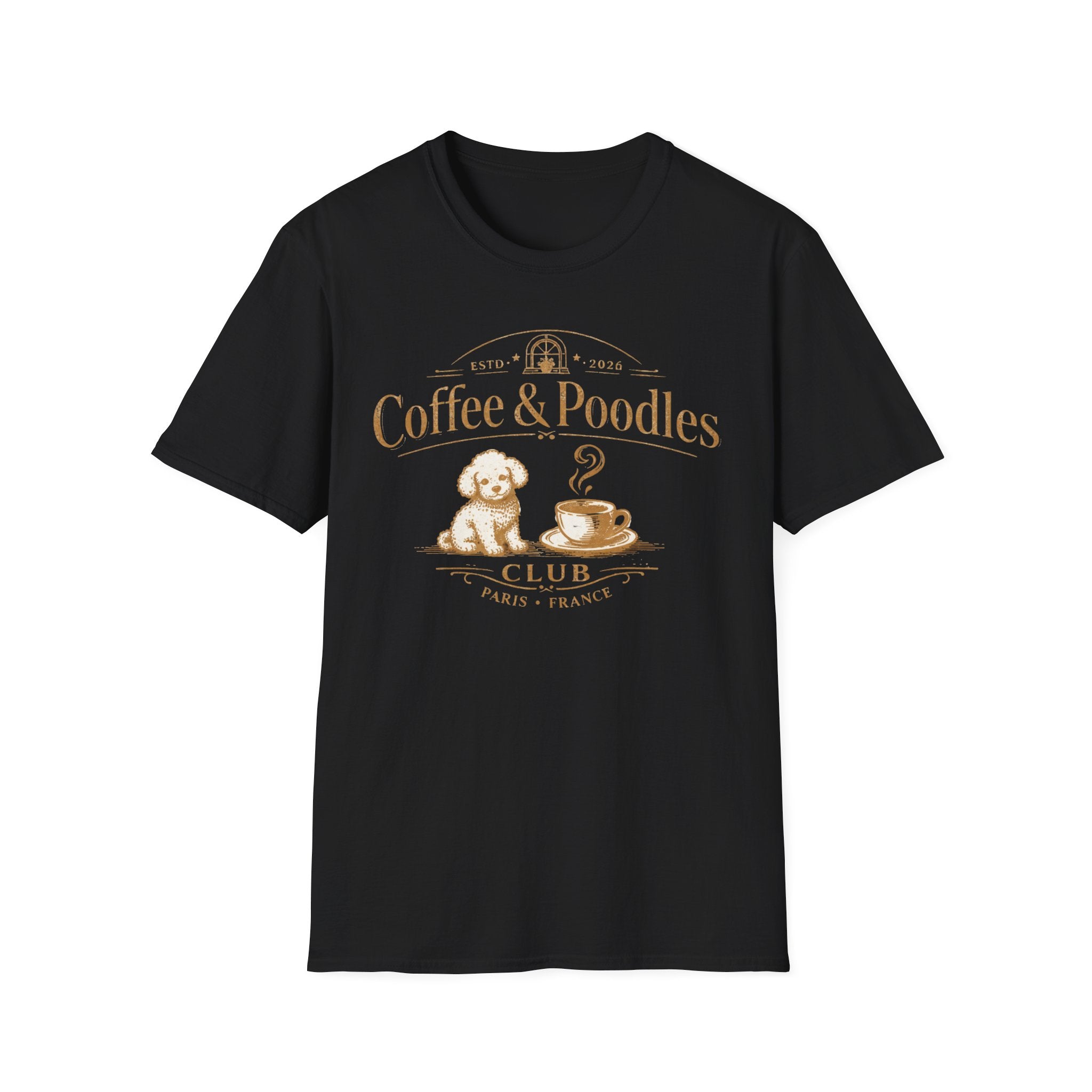 Vintage Coffee & Poodles Club 2026 T-Shirt