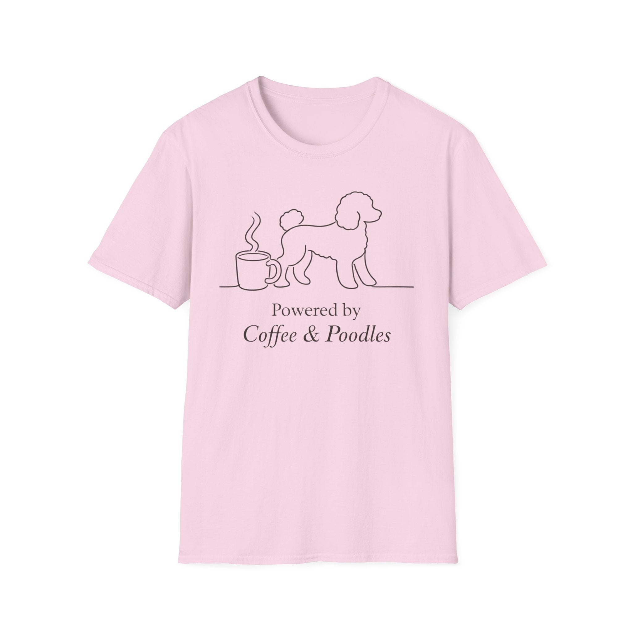 Powered By Coffee & Poodles Silhoutte T-Shirt