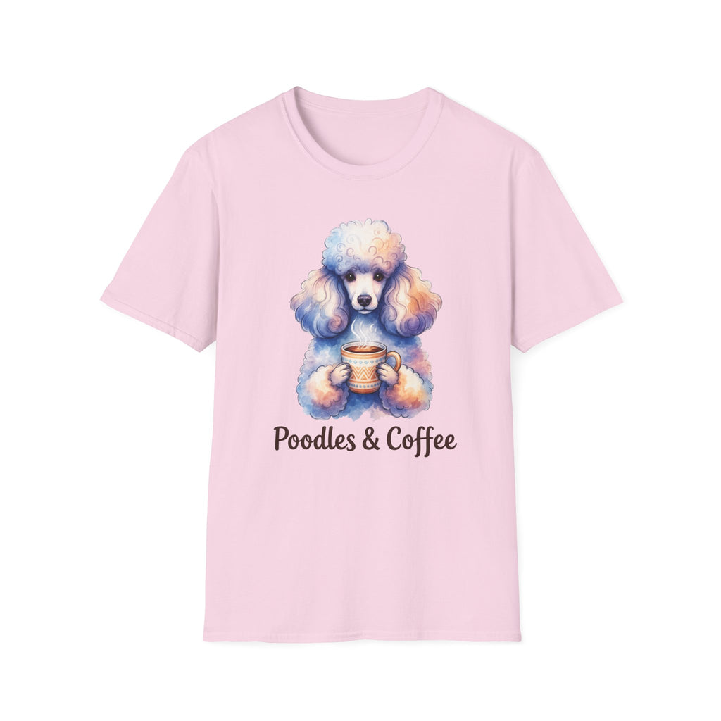 Watercolor Poodles & Coffee T-Shirt