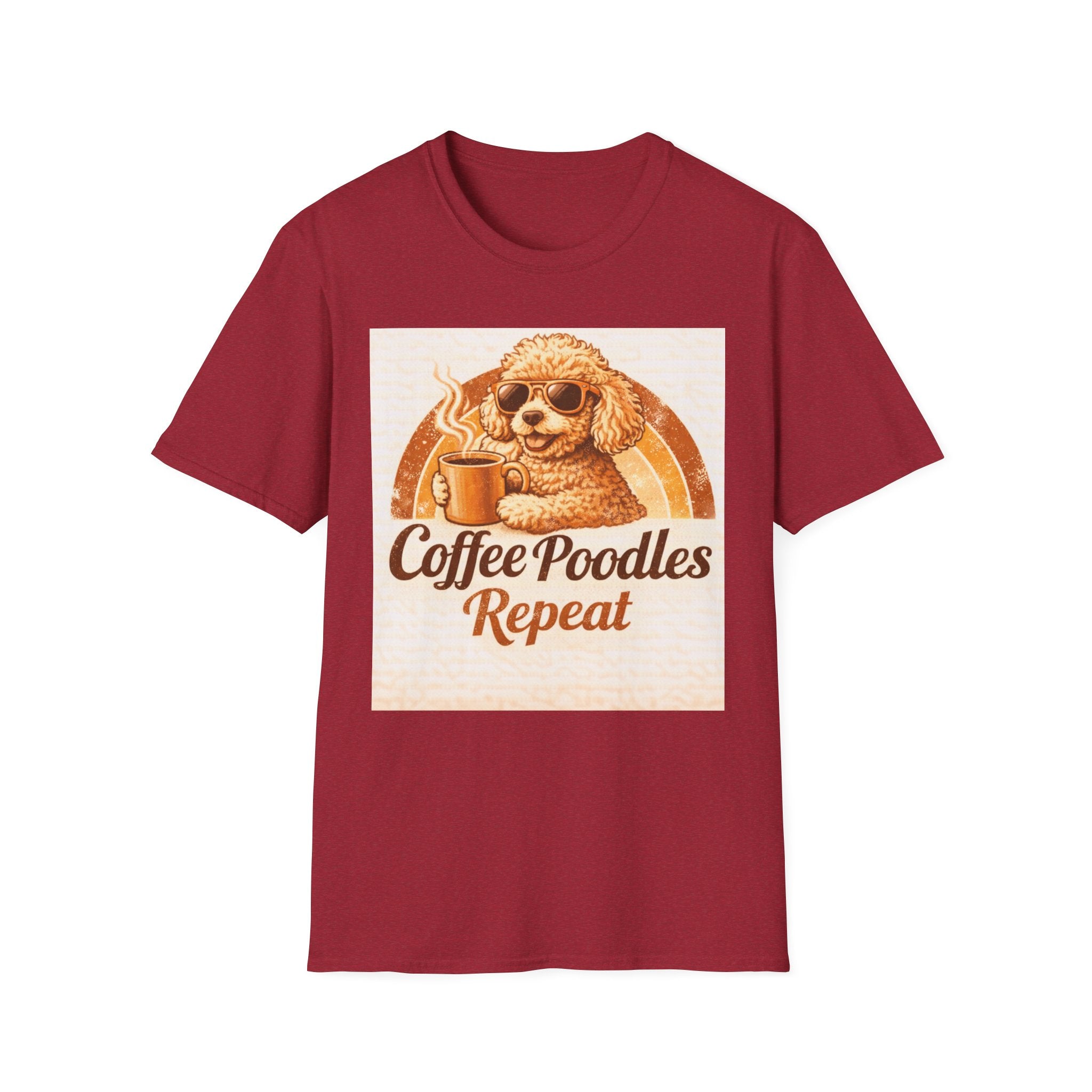 70's Retro Coffee Poodles Repeat T-Shirt