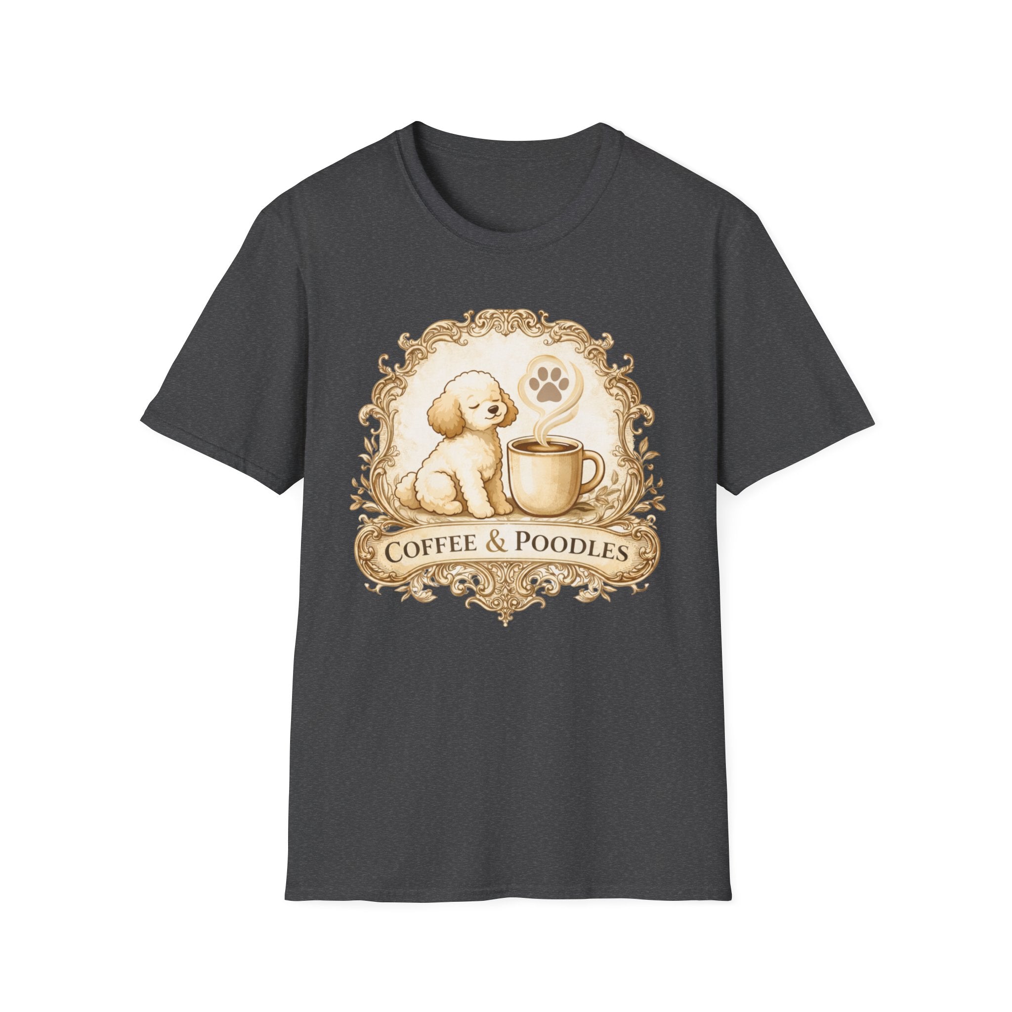 Coffee & Poodles Filigree Emblem T-Shirt