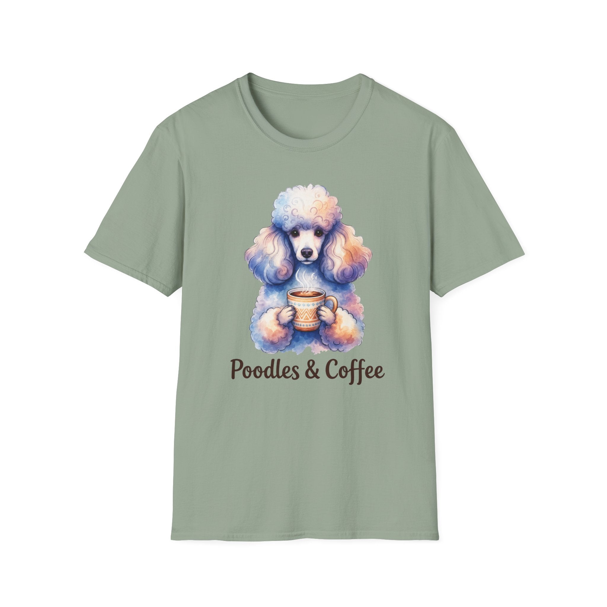 Watercolor Poodles & Coffee T-Shirt