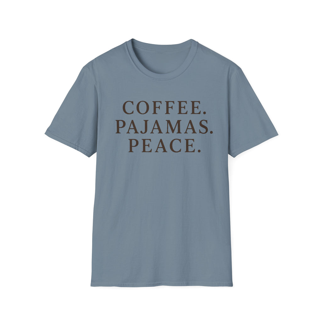Coffee.Pajamas.Peace. T-Shirt