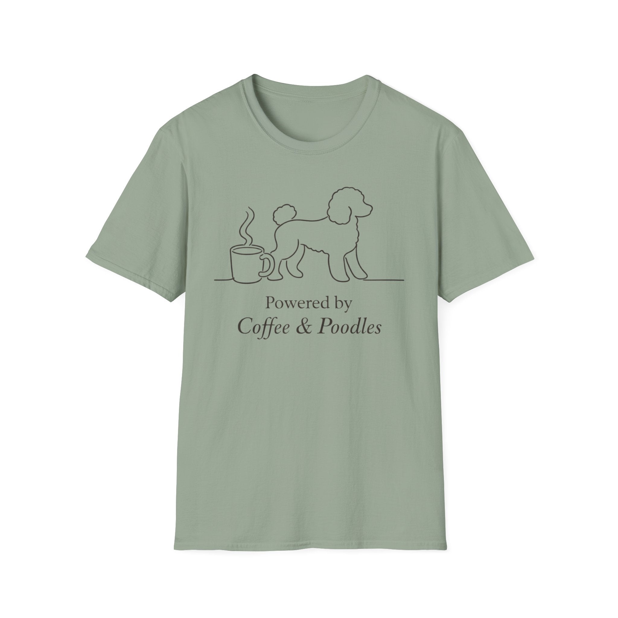 Powered By Coffee & Poodles Silhoutte T-Shirt